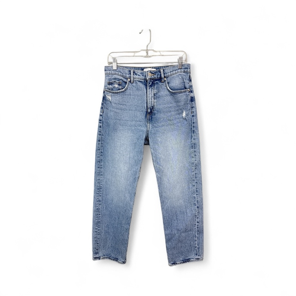 Ann Taylor LOFT 6 28 The Straight Jeans Distressed Blue Vintage Wash Pockets